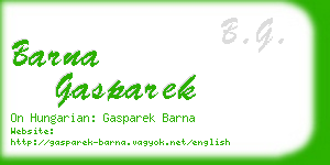 barna gasparek business card